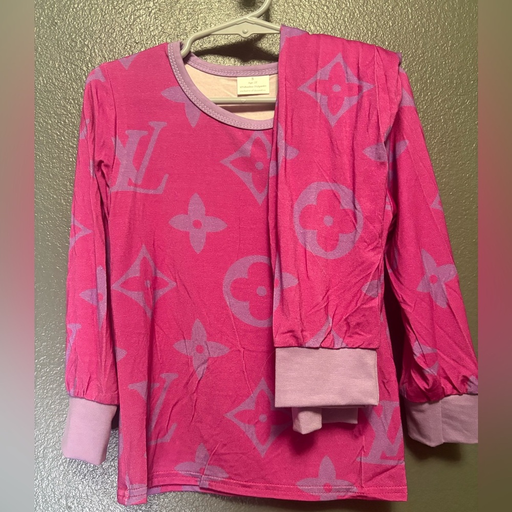 BAMBOO Pink Designer Kids Long Sleeve Shirt